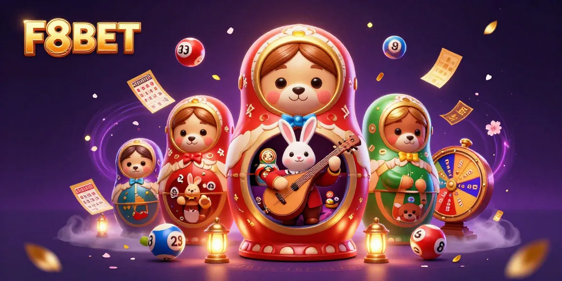 Engage with F8BET in this vibrant 3D casino illustration showcasing dynamic game elements and characters.