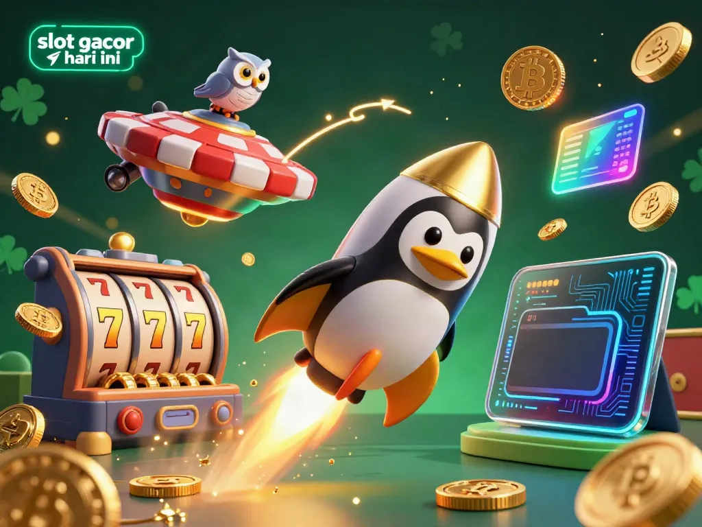 Win big with slot gacor hari ini in this vibrant illustration showcasing casino adventures.
