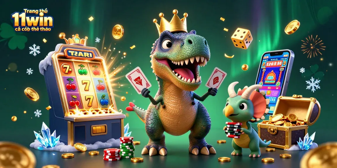 Experience the thrill of Trang chủ 11win cá cược thể thao with a lively 3D casino illustration.