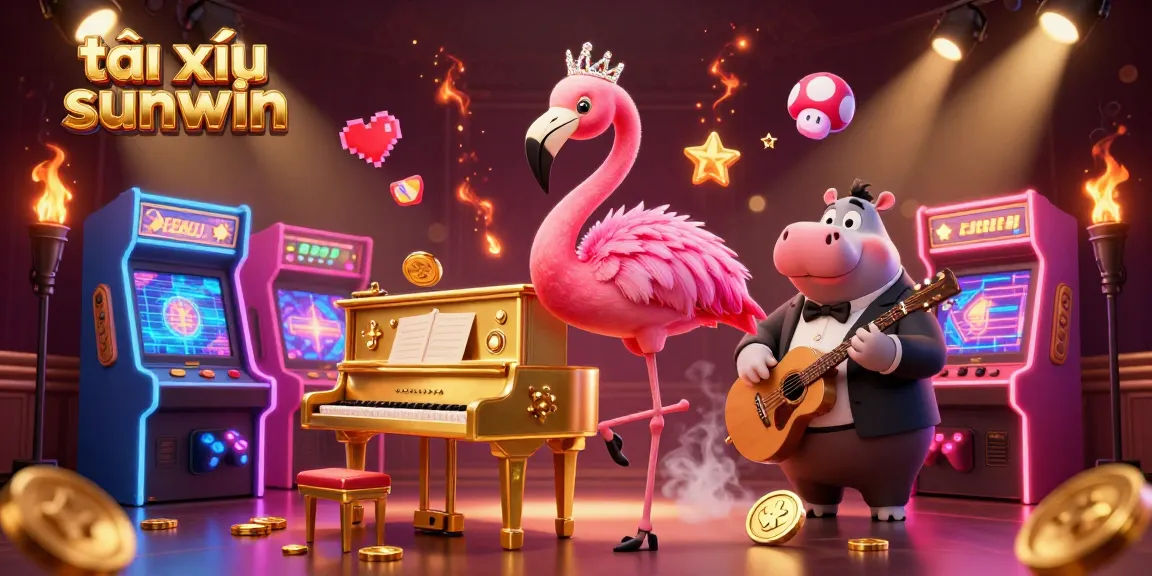 Engage with the thrilling tài xỉu sunwin experience featuring a vibrant flamingo singer and hippo bassist.