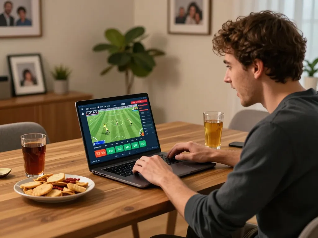 Socolive user intensely engages in online sports betting, analyzing live soccer stats.