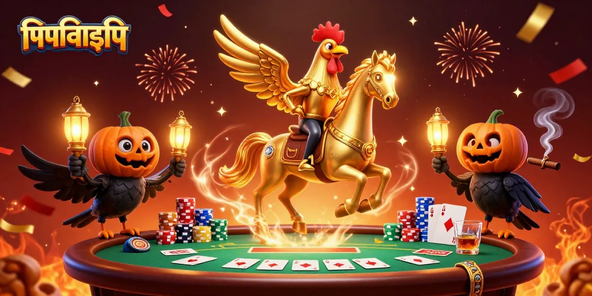 Experience thrilling gameplay at পিপিভিআইপি with festive confetti and poker elements creating excitement.