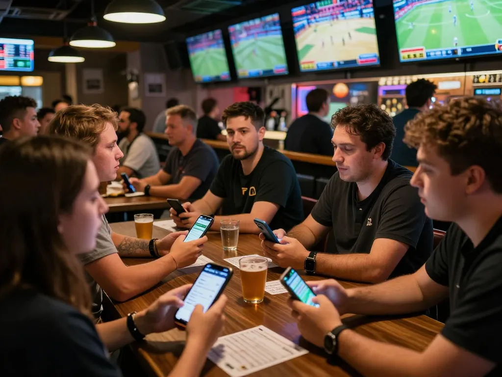 Exciting sports betting environment at LU88XZ with patrons engaging actively in wagering.