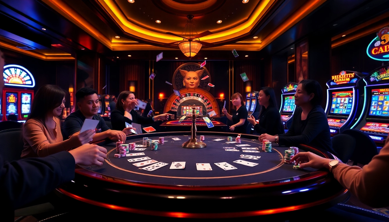 Experience the thrill of winnings at 6FF Casino with vibrant poker tables and roulette wheels.