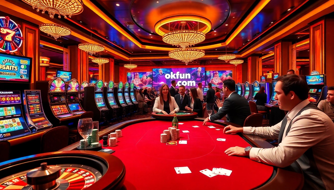 Experience the thrill of gambling action at okfun.com with a vibrant casino scene.
