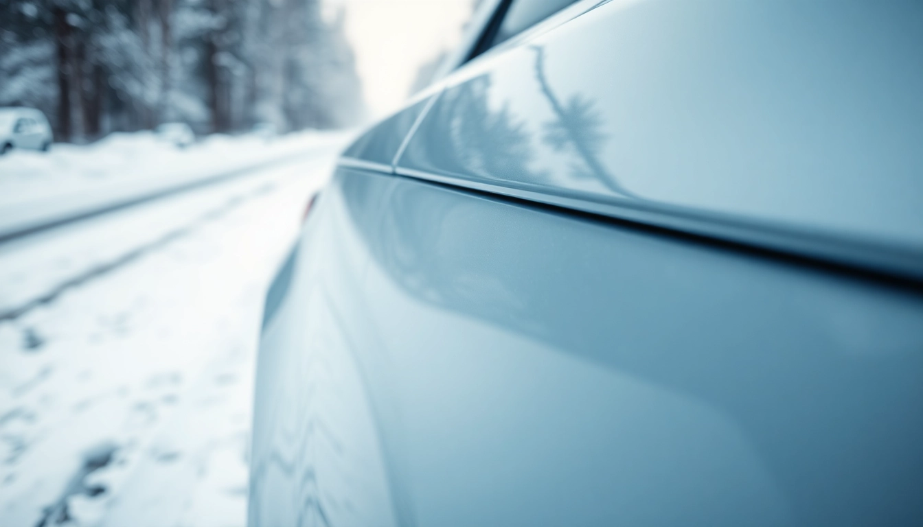 PPF winter road salt protection visualizes a car's outer shield against winter elements.