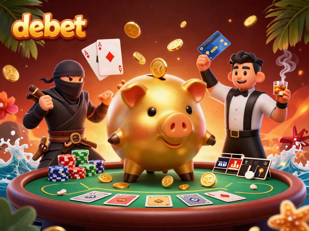 Experience thrilling action at debet with dynamic poker scenes and colorful casino elements.