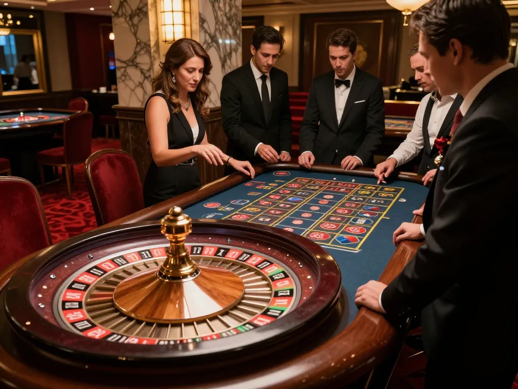 Spin the roulette wheel at a sunwin casino, capturing the excitement and sophistication of the game.