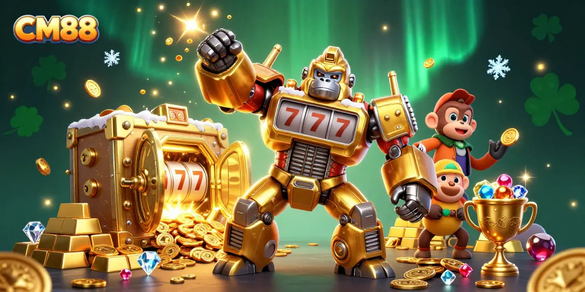 Experience thrilling wins with CM88 as a golden gorilla mech explodes with coins and treasures.