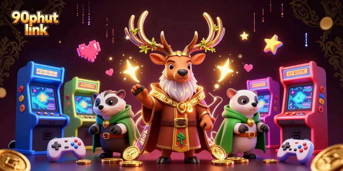 Experience the excitement of 90phut link with a vibrant 3D casino scene featuring interactive gaming elements.