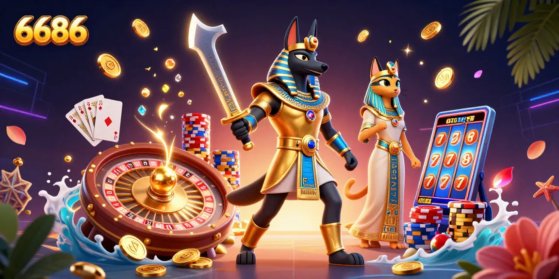 Experience the thrill of 6686 casino gaming with dynamic gaming elements and vibrant characters.