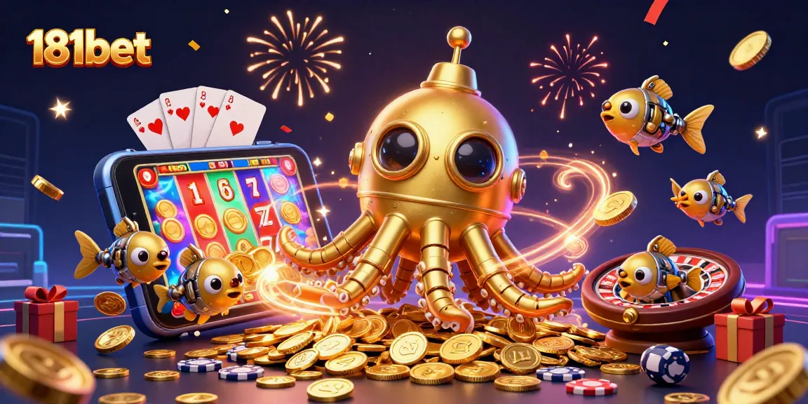 Experience winning thrills with 181bet's golden kraken submarine and exciting slot game action.