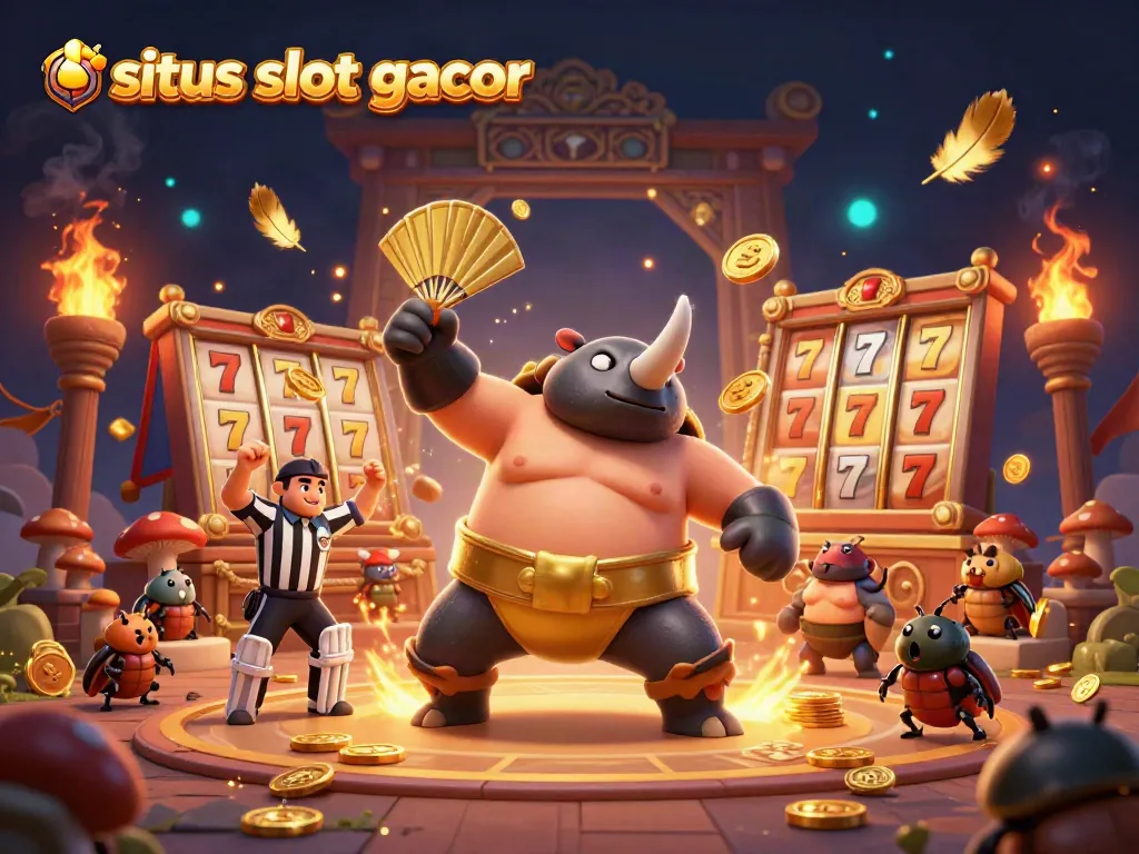 Experience the excitement of situs slot gacor with a dynamic 3D scene featuring a beetle champion.