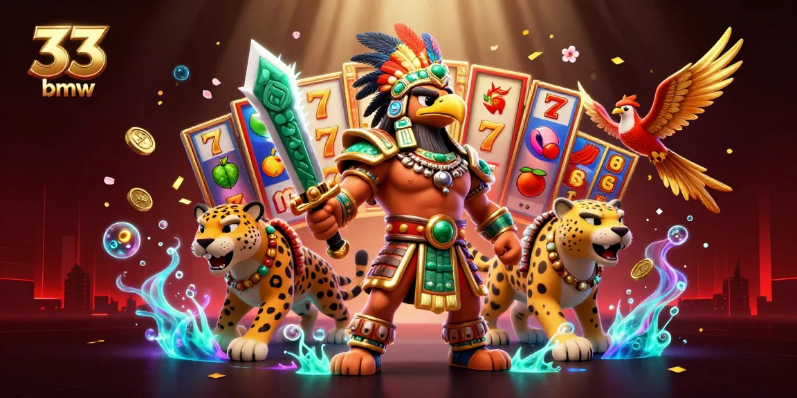 Spin to win with 33 bmw as Aztec warriors battle for jackpots in an exciting casino scene.