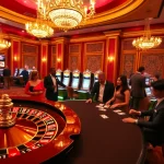 Gamblers place bets at the roulette wheel in a luxurious setting, showcasing the thrill of https://debet.spot/.