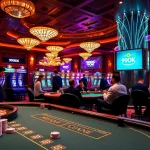 Engaging players at a poker table in a luxurious casino scene featuring 99OK com elements.