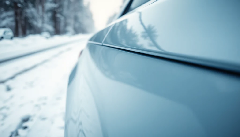 PPF winter road salt protection visualizes a car's outer shield against winter elements.