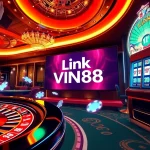 Players engaging in excitement at a luxurious casino featuring Link VIN88 and thrilling gaming action.