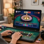 Engaging live dealer game on trang chủ cm88, showcasing a player immersed in online roulette.
