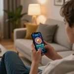 MMLIVE app interface displayed on smartphone while engaging in online live casino gaming from home, showcasing interactive roulette gameplay.