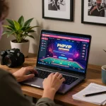 Engaging online casino gaming scene showcasing PHPVIP platform on a laptop screen