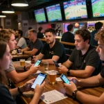 Exciting sports betting environment at LU88XZ with patrons engaging actively in wagering.
