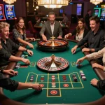 Experience thrilling roulette gameplay at GG88 casino with vibrant bets and eager players