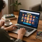 Engaging with online slots on mm88 com from home, focused gameplay and cozy atmosphere.