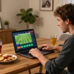 Socolive user intensely engages in online sports betting, analyzing live soccer stats.