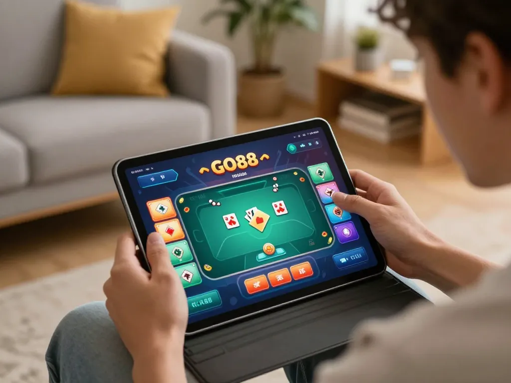 Engaging with the GO88 app for an immersive online gaming experience while at home