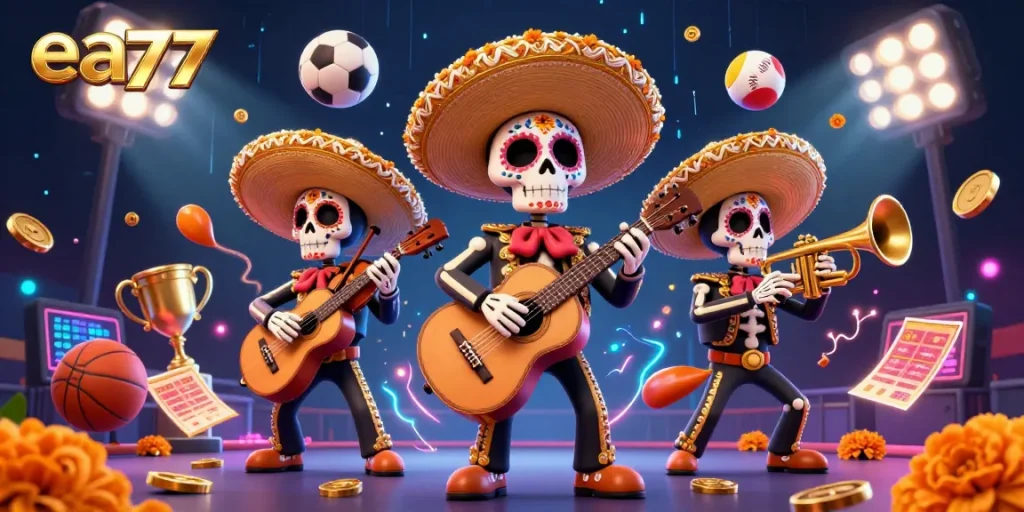 Win big with ea77 as colorful mariachis celebrate dynamic online gaming excitement.