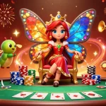 Experience lively gaming at nhà cái O8 with a vibrant 3D casino illustration showcasing poker thrills.