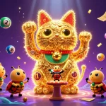 Engage with da88's vibrant casino experience through colorful lottery balls and a lucky cat.