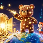Engage in thrilling casino action with five88's vibrant 3D digital illustration featuring a constellation bear among treasure.