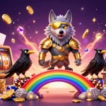 Experience fabet's thrilling slot machine adventure with Odin and ravens in a casino wonderland.