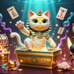 Experience exhilarating wins at S8 with the Egyptian mummy cat and gold treasures in an animated casino.