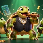 Join the exciting world of tapwin with colorful 3D casino characters and crypto elements illustrating vibrant gaming action.