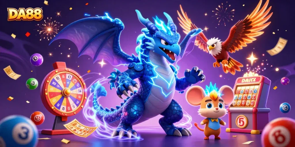 Experience the excitement of DA88 with vibrant lottery activities and dynamic game elements.