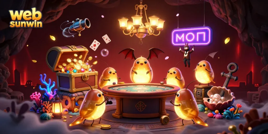 Engage with the vibrant web sunwin scene filled with glowworms and immersive casino elements.