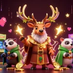 Experience the excitement of 90phut link with a vibrant 3D casino scene featuring interactive gaming elements.