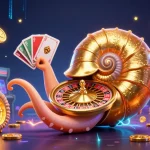 Play slots with a vibrant nautilus character surrounded by glowing gaming elements.
