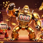 Unleash your luck with 11BET as a golden gorilla mech battles in a dynamic casino realm.