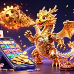 Engage with the sunwinn gaming experience featuring a golden dragon and dynamic casino elements.